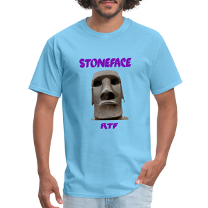 Rtf Stone Face Unisex Classic T-Shirt - aquatic blue