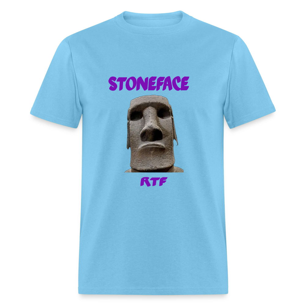Rtf Stone Face Unisex Classic T-Shirt - aquatic blue