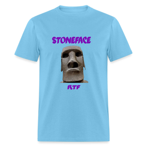 Rtf Stone Face Unisex Classic T-Shirt - aquatic blue