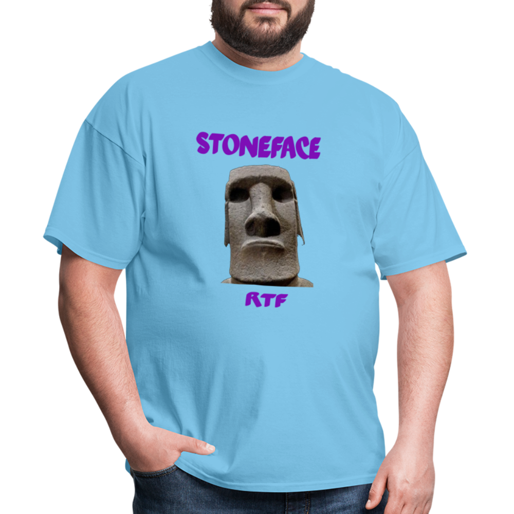 Rtf Stone Face Unisex Classic T-Shirt - aquatic blue