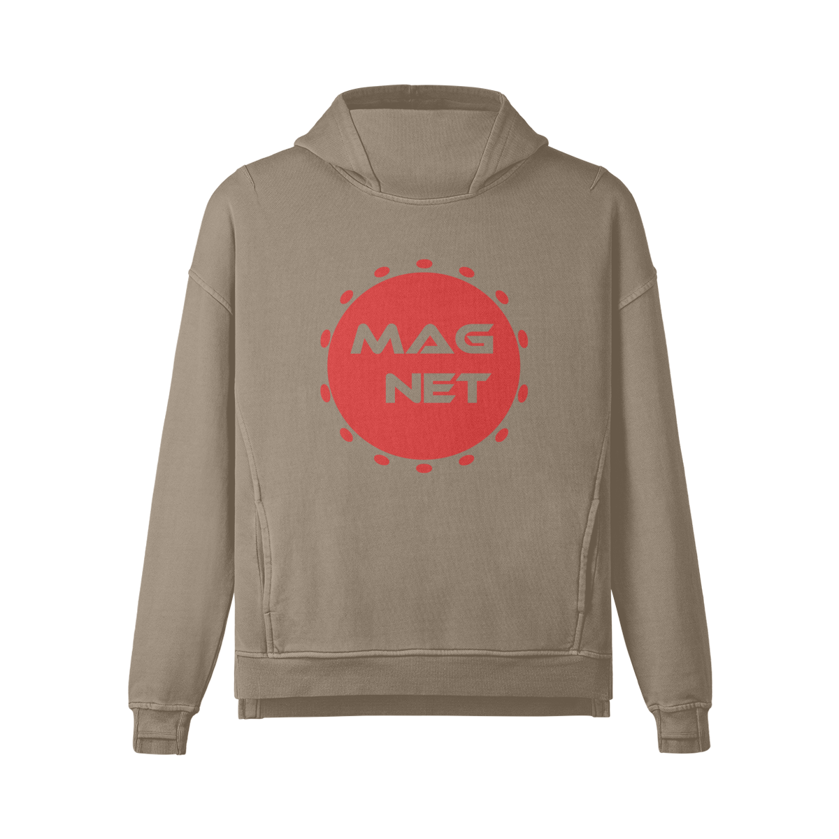 Magnet Mars 380G Unisex Washed Slit Hem Turtleneck Hoodie